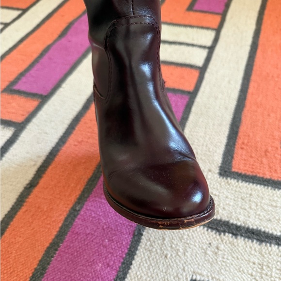 Vince Camuto Tall Leather Extra Wide Calf 9.5 Block-Heel Boots - Rich Mahogany - Picture 3 of 12